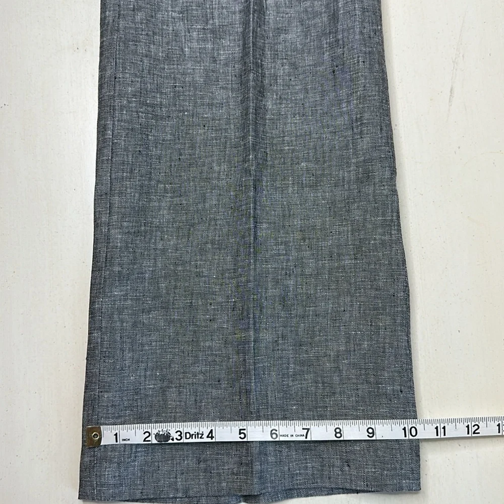 Banana Republic 100% Linen Dark Marled Grey The Martin Fit Trouser Pants Size 14